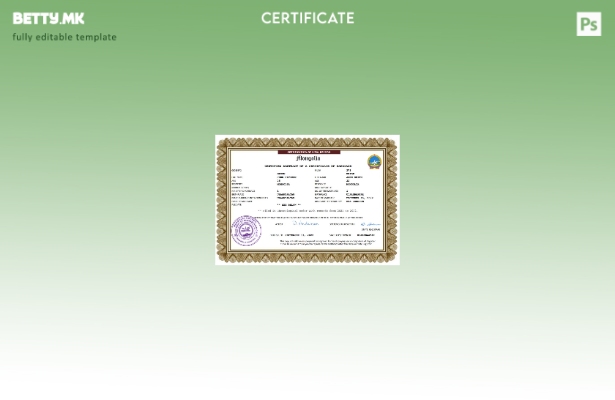 Модерен стил Монголија сертификат за брак Шаблон за Word и PDF